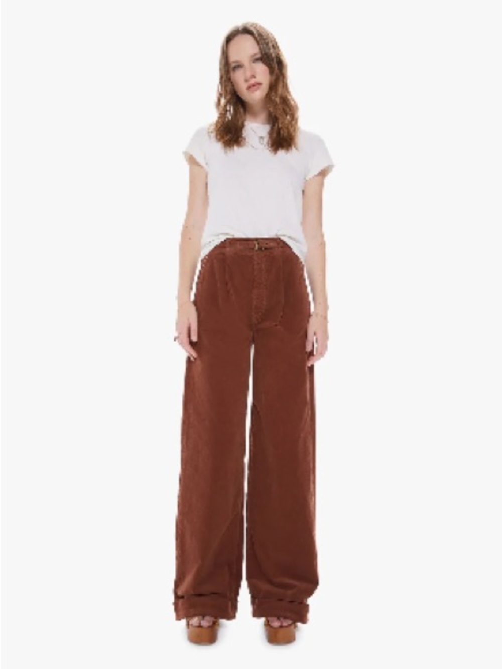 MOTHER Wide-Leg Cuffed Pants in Friar Brown - Picture 4 of 12